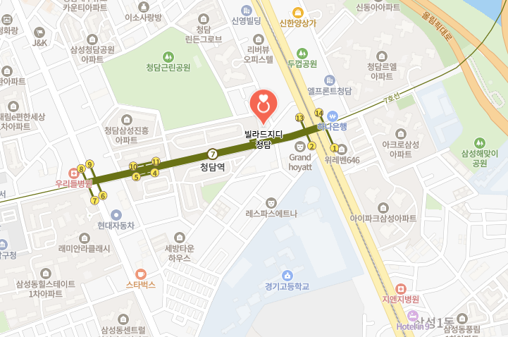 빌라드지디 청담 위치 지도